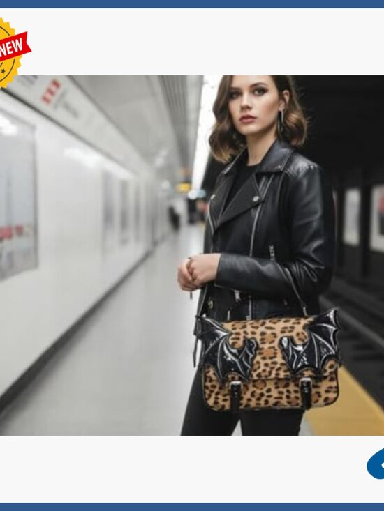 Gothic Bat Wing Convertible Backpack Purse, Faux Leather, Adjustable Straps main image 5